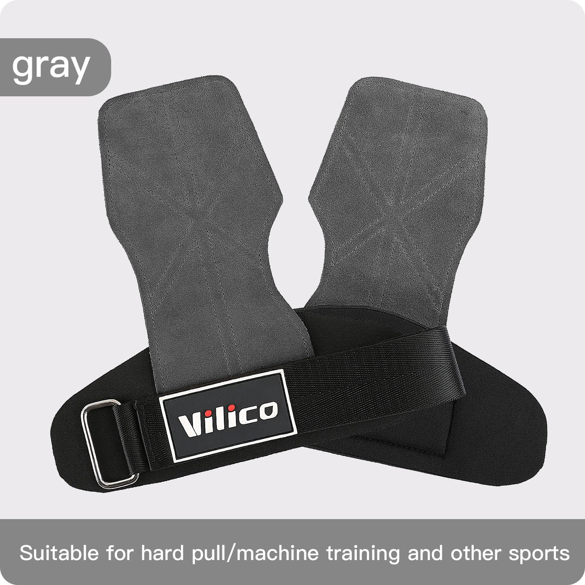 2Pcs Cowhide Gym Grips Anti-Slip Weightlifting Power Pads Pull-up Deadlift Workout Fitness Palm Protectors
