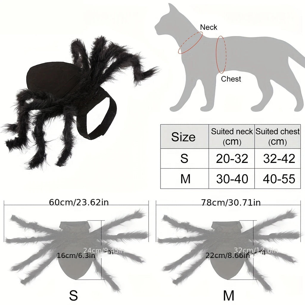 Fantasia de Aranha de Halloween para Gatos e Cães, Roupa Engraçada para Cães e Gatos, Acessórios Divertidos para Festas e Feriados