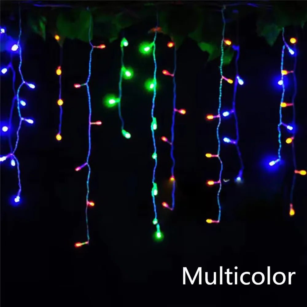 Guirlanda de natal led cortina luzes de sincelo festão luz led droop cachoeira luzes da corda ao ar livre jardim rua beirais decoração - Kasa & Pet