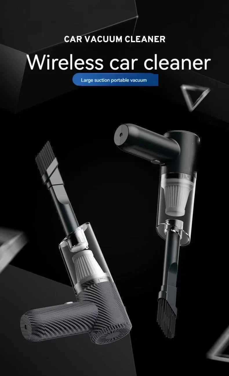 Aspirador de Carro Sem Fio 9000Pa com Carregamento USB 1200mAh, Aspirador Portátil Mini Úmido e Seco para Uso Doméstico