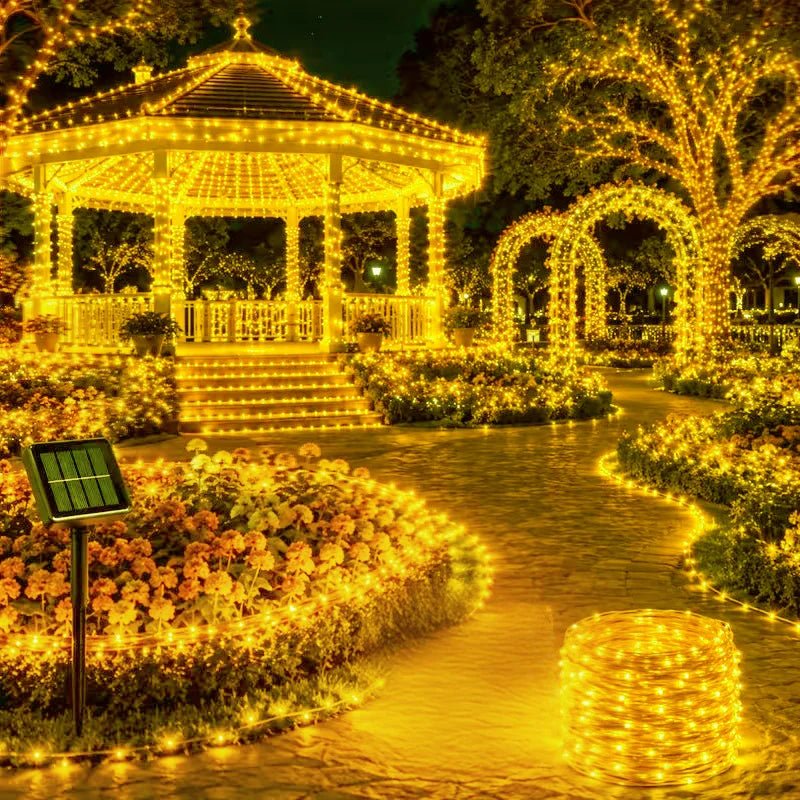 Luzes de Natal à Prova d'Água com 8 Modos, Luzes de Fada em Cordão, LED Alimentado por Energia Solar para Decoração de Árvore, Pátio, Quintal e Jardim Externo - Kasa & Pet