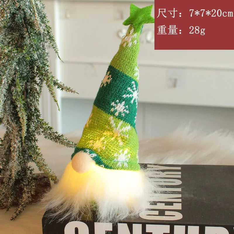 Boneco Gnomo Luminoso de Natal 2026 Sem Rosto Decoração de Casa Feliz Natal Presente de Natal para o Ano Novo
