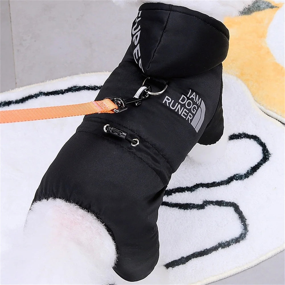 Esportes inverno quente casaco para cães de estimação roupas para cães pequenos animais de estimação engrossar à prova dwaterproof água hoodies roupas para cães macacão chihuahua traje