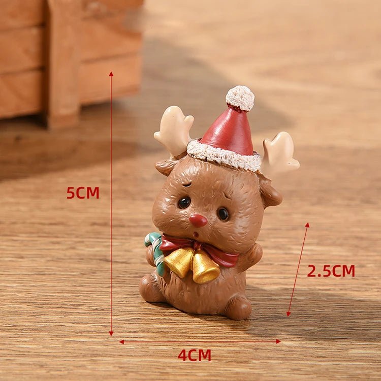 Natal resina família pequenos animais ornamentos criativo decoração para casa mini árvore de natal velho presente de natal
