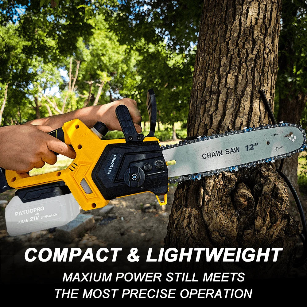 Serra Elétrica Sem Fio de 12'' com Motor Sem Escovas, Serra Recarregável para Corte de Árvores, Compatível com Bateria Makita 18v