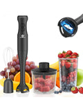 SUPERLEX 350W Mixer de Imersão 4 em 1, Conjunto de Mixer Elétrico Portátil com Batedor, Copo Medidor de 500ml e Picador de 700ml, Controle de 2 Velocidades para Sopas, Smoothies, Papinhas e Carne Moída