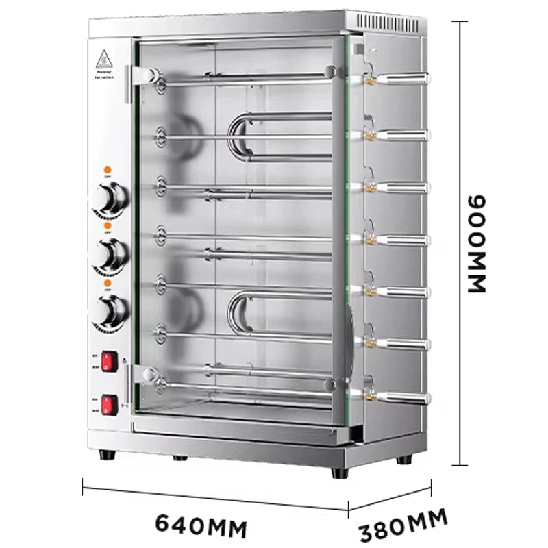 Churrasqueira Comercial com 3/5/7/9 Grelhas, Forno Rotativo, Churrasqueira Brasileira, Forno Elétrico de Convecção (Personalizável)