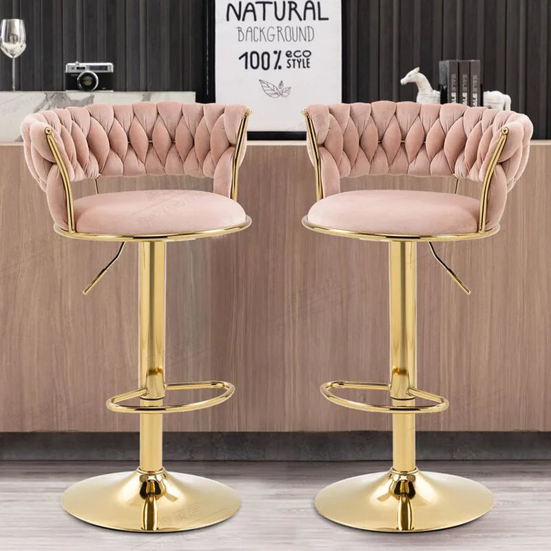Bancos de bar modernos com pernas douradas, altura ajustável, banco de bar minimalista italiano, designer ergonômico, mama sandalyesi, móveis de cozinha