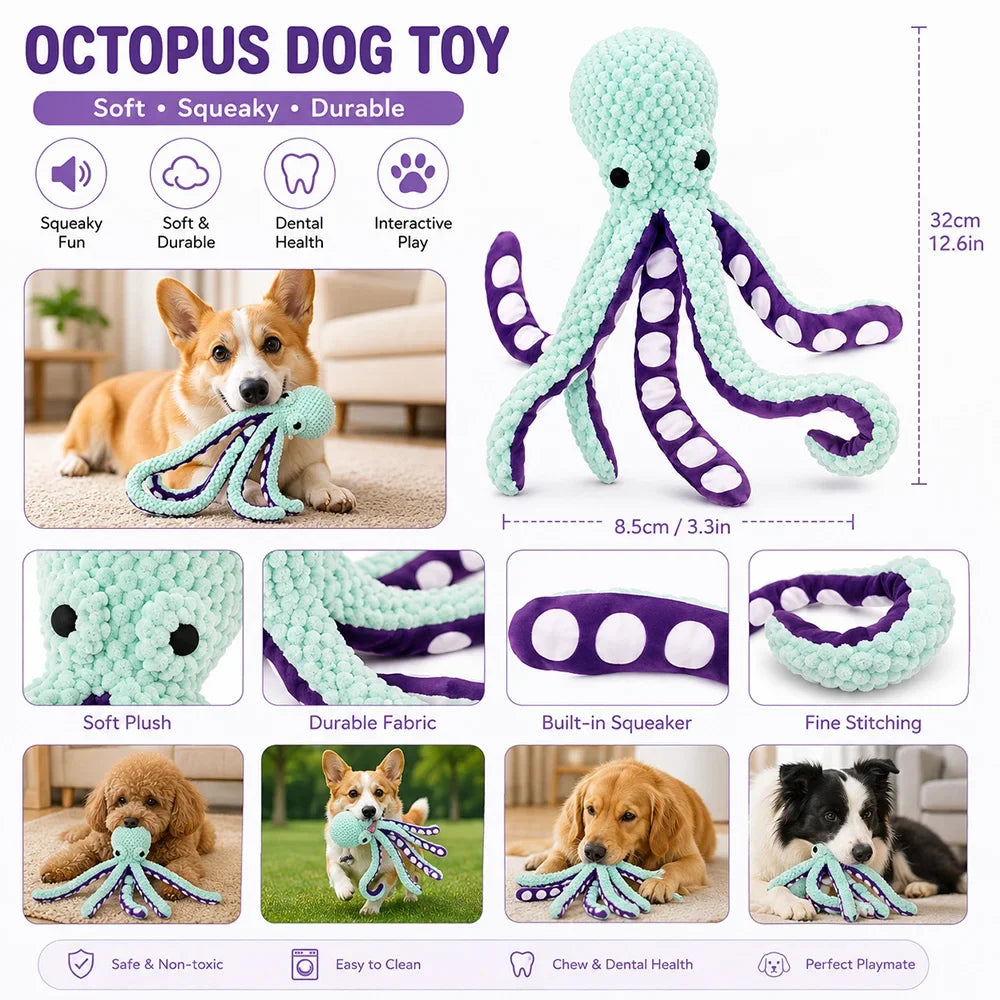 Brinquedo de Pelúcia para Animais de Estimação com Apito, Brinquedo de Quebra-Cabeça para Gatos e Cães, Companheiro Macio e Durável, Brinquedo de Mastigar para Limpeza dos Dentes, Design Resistente à Mastigação, Arti