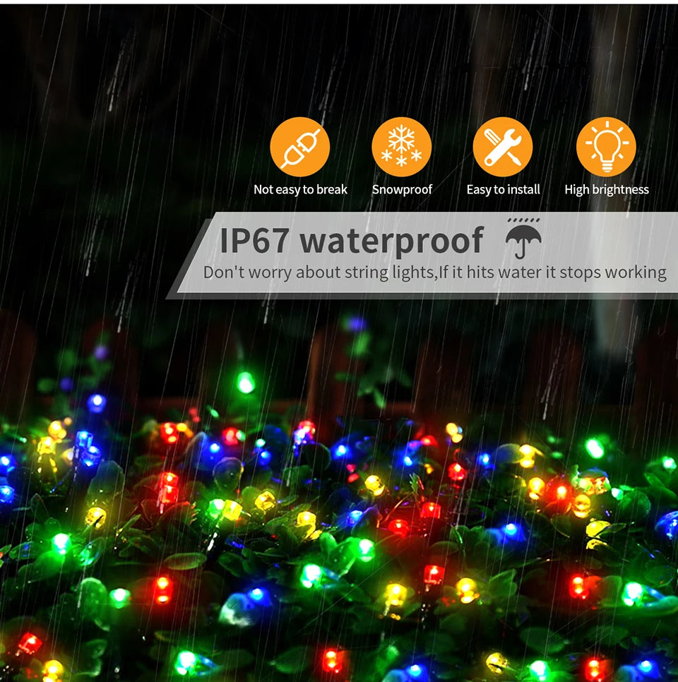 2025 decoração de ano novo led luz de natal branco/quente/rgb à prova dwaterproof água luzes da corda de fadas para cortina iluminação festa de casamento