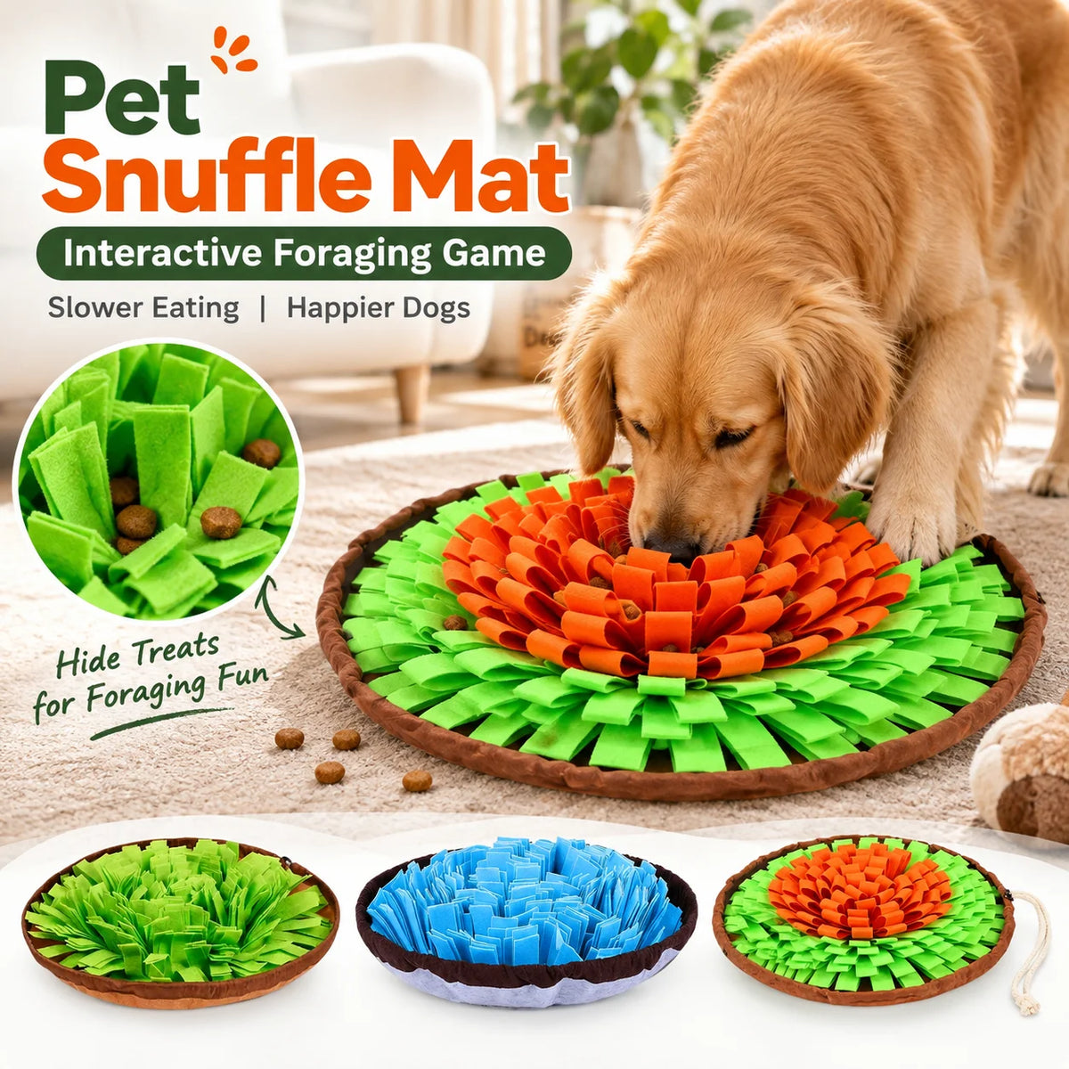Tapete de busca para cães, jogo interativo de busca de alimentos, brinquedo em forma de tapete para alimentação lenta, ideal para o treino de cães, estimula as habilidades naturais de busca de alimentos.
