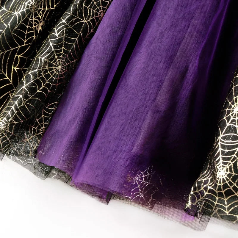 Fantasia de bruxa de Halloween para meninas, vestidos de vampiro para crianças, roupas de festa de carnaval, roupas para crianças