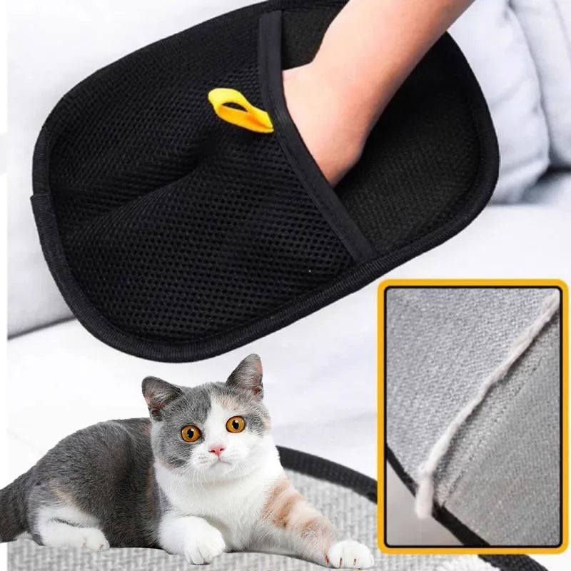 Pet Grooming Luvas Removedor de pêlos Escova Gatinho Luva de limpeza Removedor de pêlos de cães e gatos do sofá Tapete Roupas Suprimentos para animais de estimação ﻿ ﻿