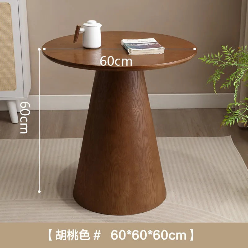 Mesa de centro nórdica de madeira maciça, pequena, redonda, luxuosa, mesa lateral para casa, minimalista, sala de estar, mesa de chá, estilo wabi-sabi