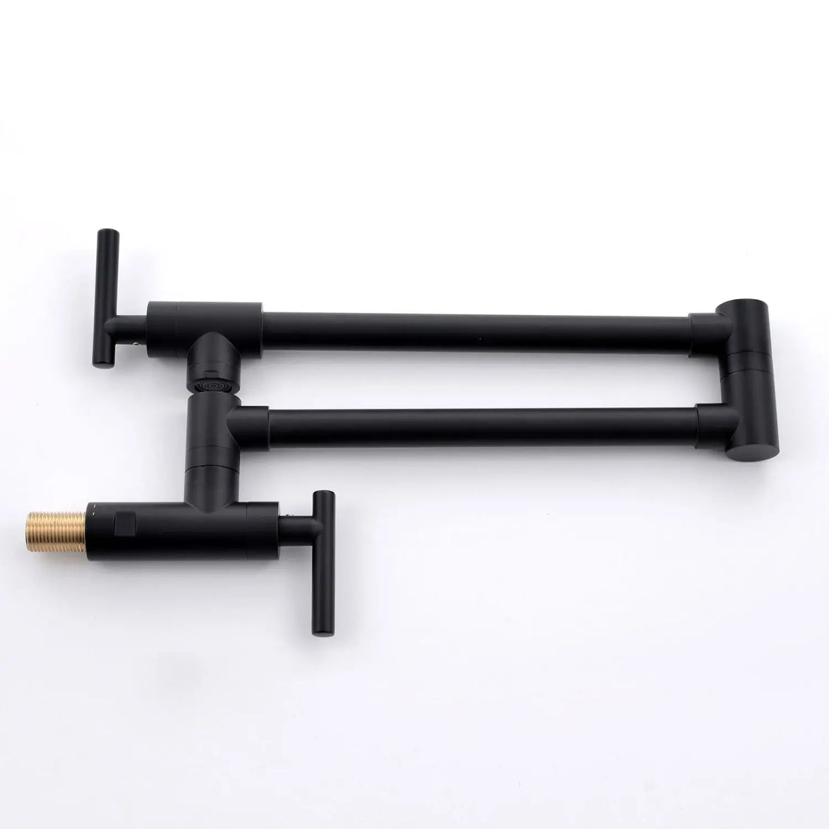 Industrial Wall Mount Pot Filler Faucet Brass Blackened 2 Handle Folding Commercial Kitchen Sink Tap with Ceramic Valve Core