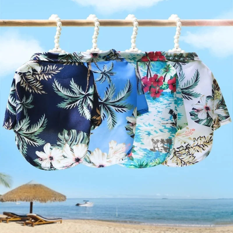 Roupa para Cães Estilo Havaiano, Camisas de Verão para Cães de Praia, Roupas para Cães Pequenos e Médios, Gato, Ropa Perro, Pug, Bulldog Francês