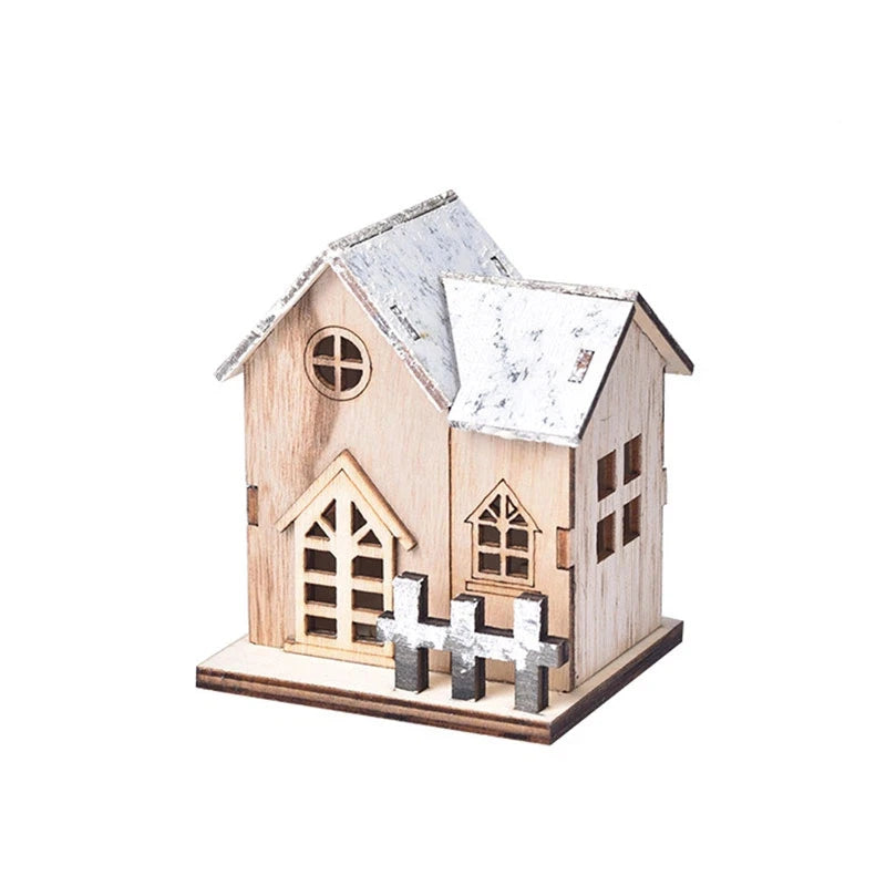 Natal LED luz casa de madeira luminosa decorações de Natal presente infantil