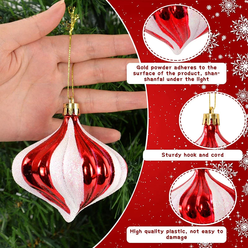 14 pçs/caixa natal doce cana bola vermelha ornamentos árvore de natal pendurado pingentes navidad ano novo decorações para casa 2024 presente natal