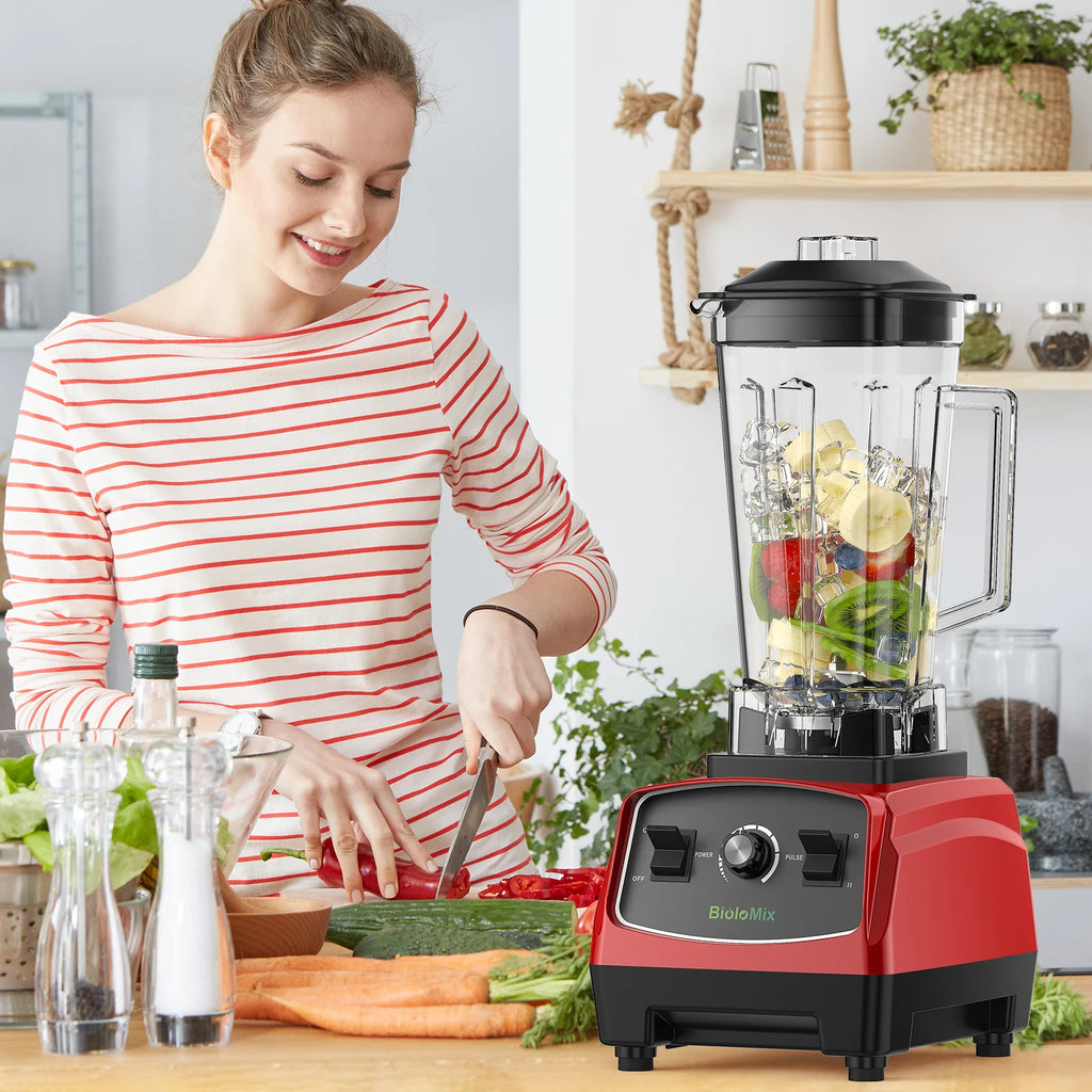 Bpa livre 3hp 2200w liquidificador de grau comercial resistente misturador espremedor processador alimentos alta potência smoothie gelo barra liquidificador frutas