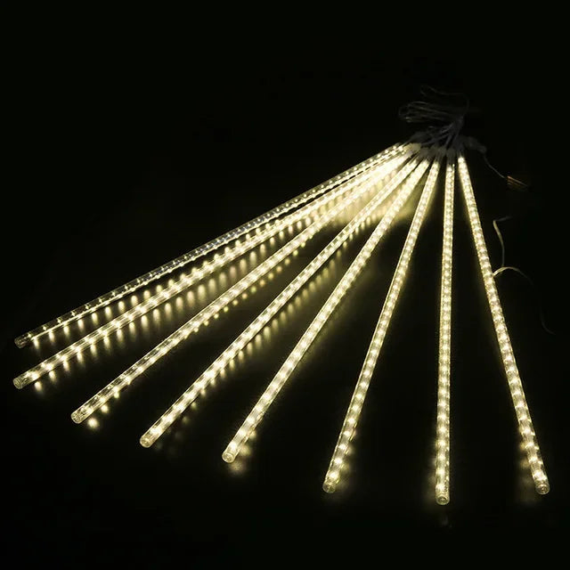 Chuveiro de meteoros de natal led luzes da corda iluminação do feriado interior/exterior decoração jardim festa decorações chuva gota caindo novo