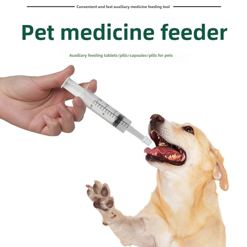 Dispensador de remédios com tubo de pressão para animais de estimação para cães e gatos universal para alimentação de cães e gatos