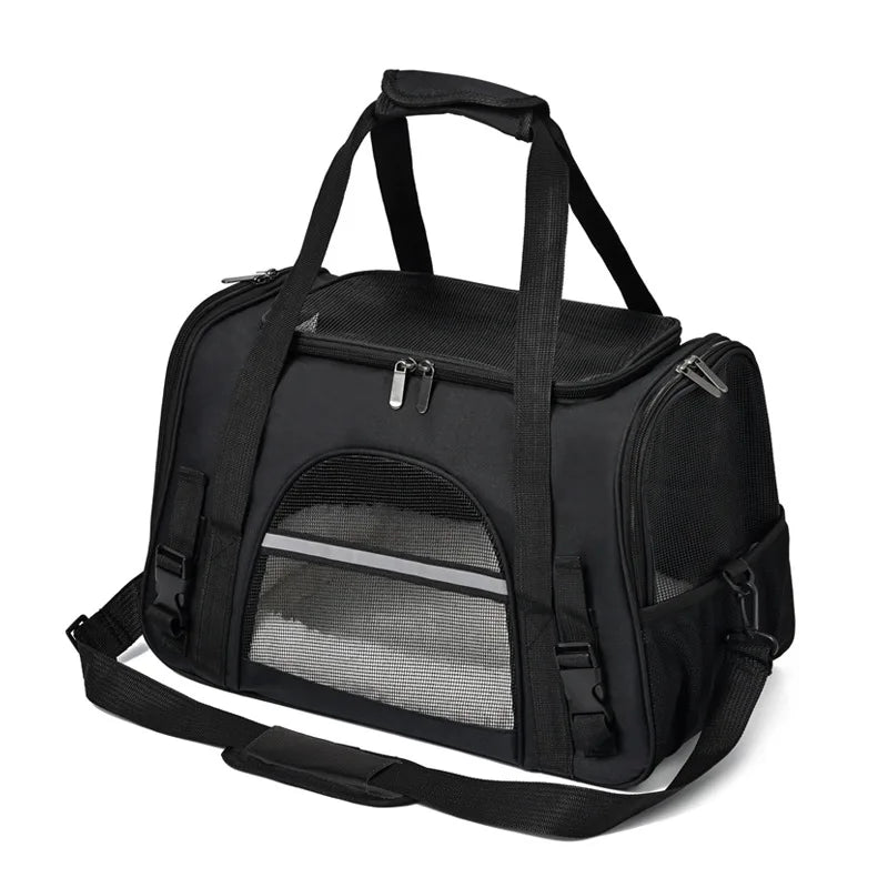 Portadores de animais de estimação mochila portátil respirável dobrável bolsa de ombro gato cão portador sacos de viagem de saída animais de estimação bolsa de transporte.
