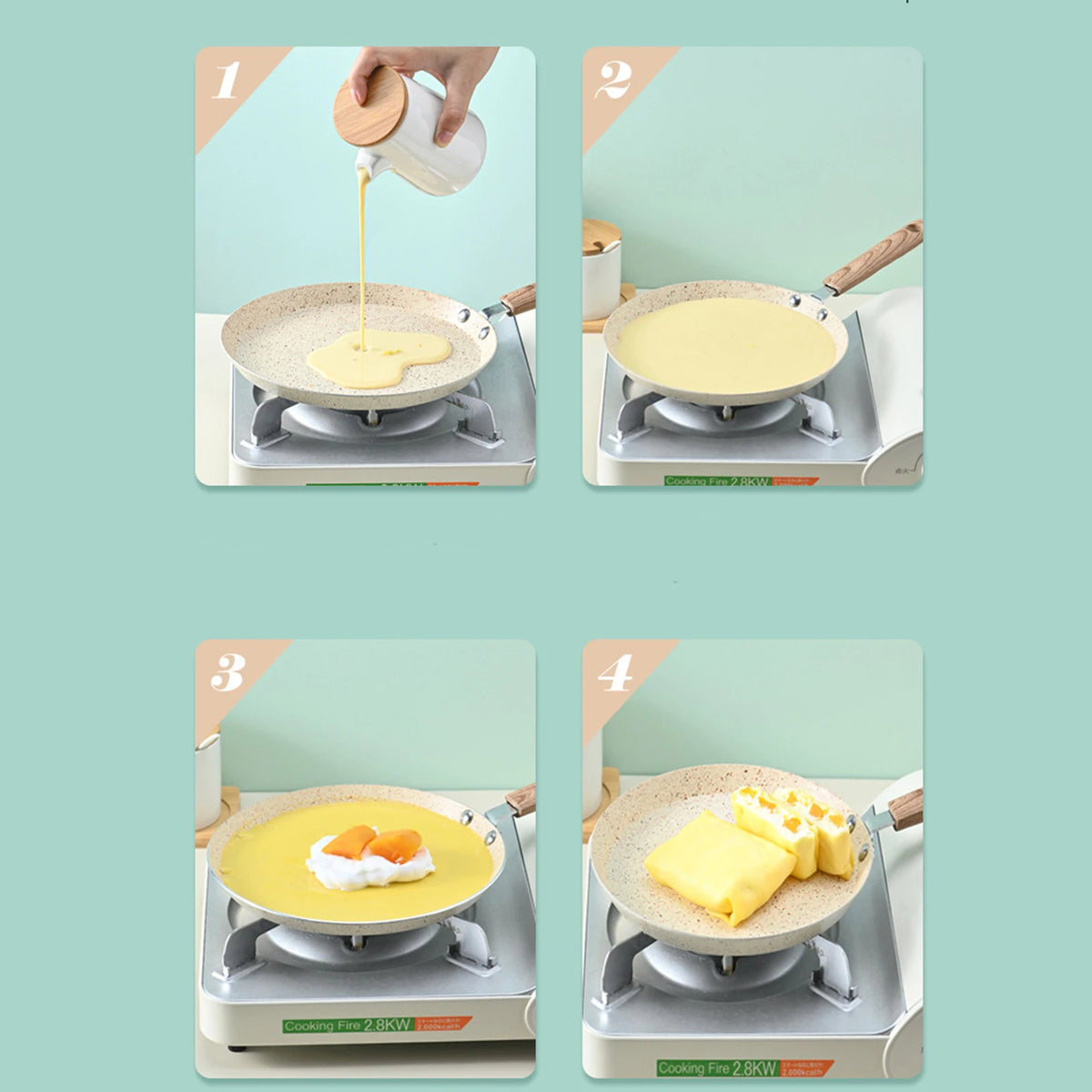 10in engrossado omelete pan pizza frigideira pote de bife cozinhar para fogão a gás de indução panelas de cozinha antiaderente panelas de panqueca Kasa & Pet Store