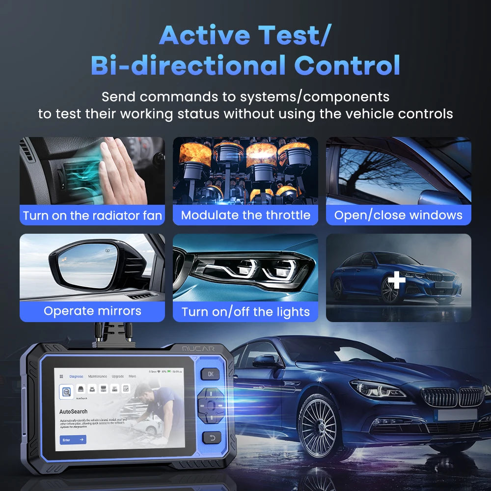 MUCAR 682 Ferramenta de Diagnóstico Automotivo Assistida por IA CANFD Codificação Bidirecional de ECU 20 Funções de Redefinição Diagnóstico Completo do Sistema Scanner OBD2 Vitalício Grátis