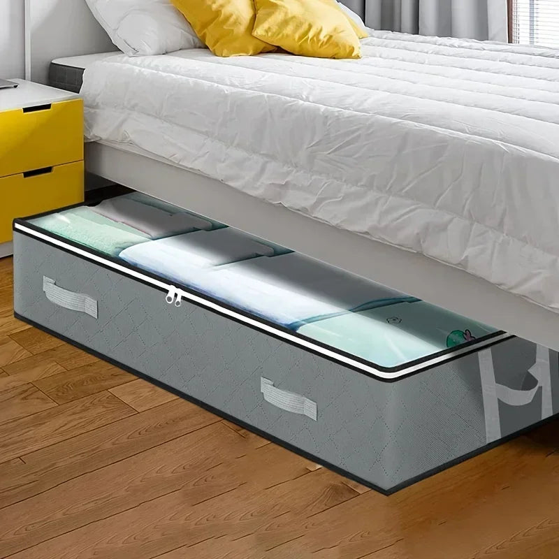 A caixa de armazenamento espessada de tamanho grande sob a cama pode conter roupas, colchas e sacos de tecido não tecido para armazenamento