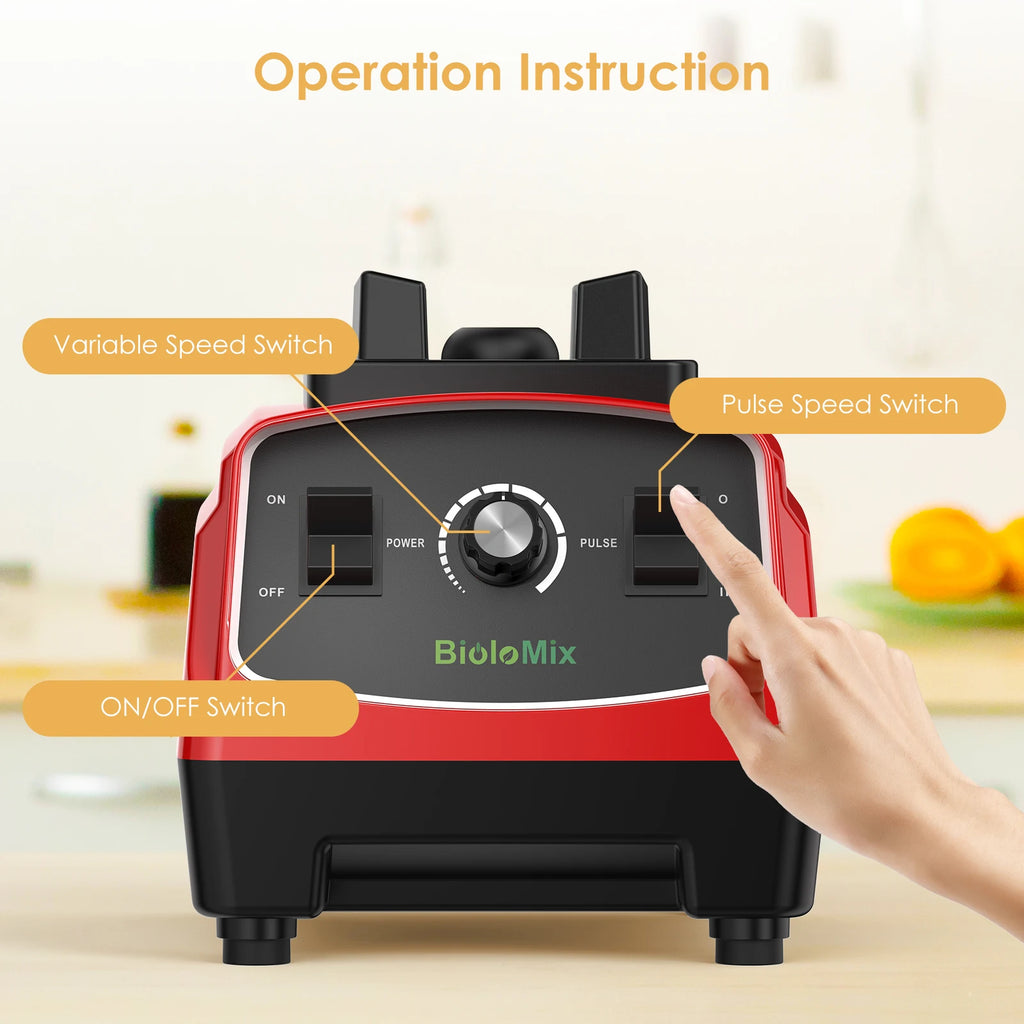 Bpa livre 3hp 2200w liquidificador de grau comercial resistente misturador espremedor processador alimentos alta potência smoothie gelo barra liquidificador frutas