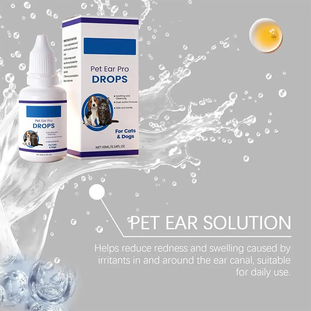 Gotas para Cuidado de Ouvidos de Animais de Estimação para Cães e Gatos Sensíveis, Seguras e Eficazes, 1/2/3 CAIXAS, Aliviam Coceira, Reduzem Odor, Líquido de Limpeza de Cera de Ouvido para Animais de Estimação