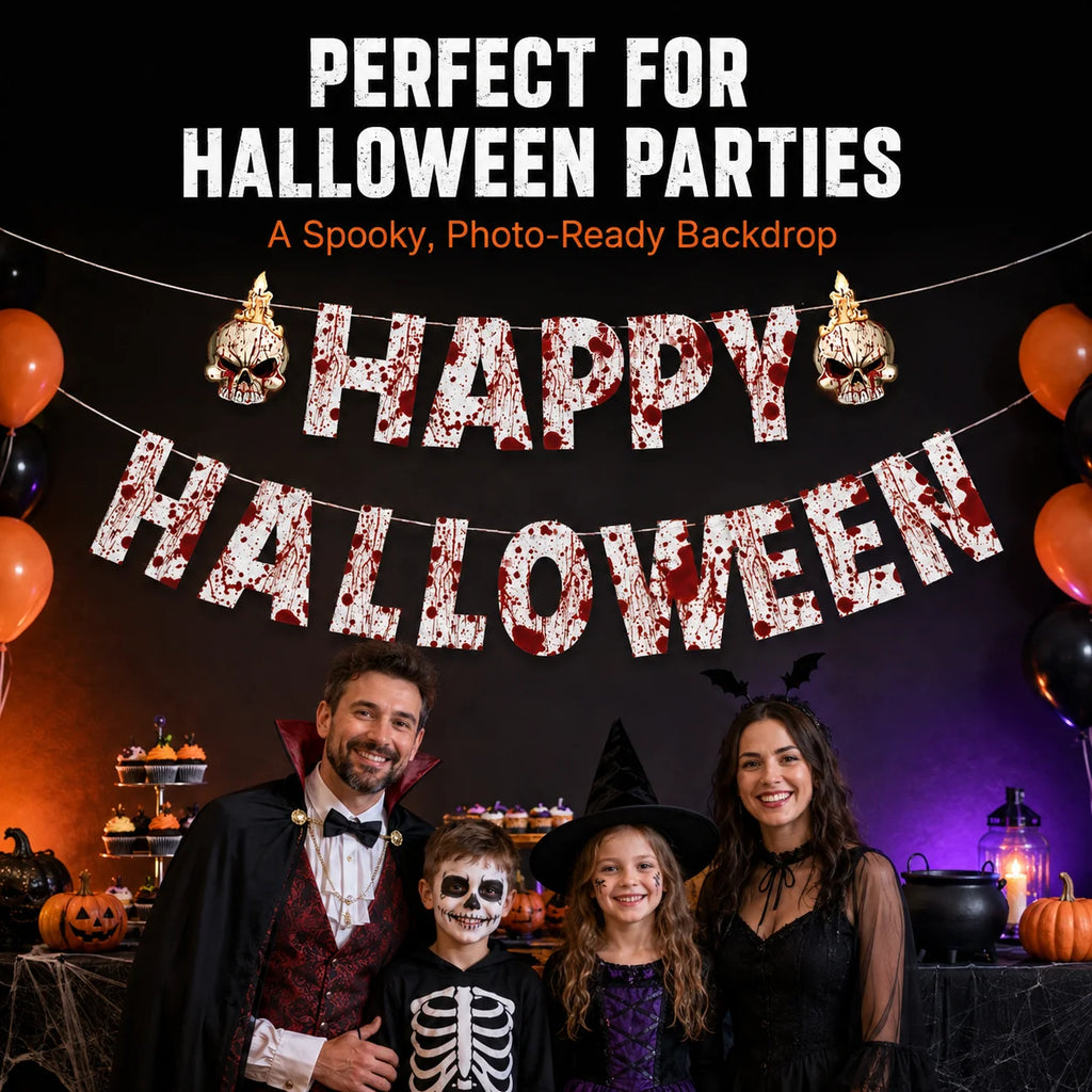 Decorações de Teto para o Halloween: Esqueletos, Múmias, Impressões de Mãos Ensanguentadas, Guirlandas de Morcegos. Decoração de Halloween para Crianças