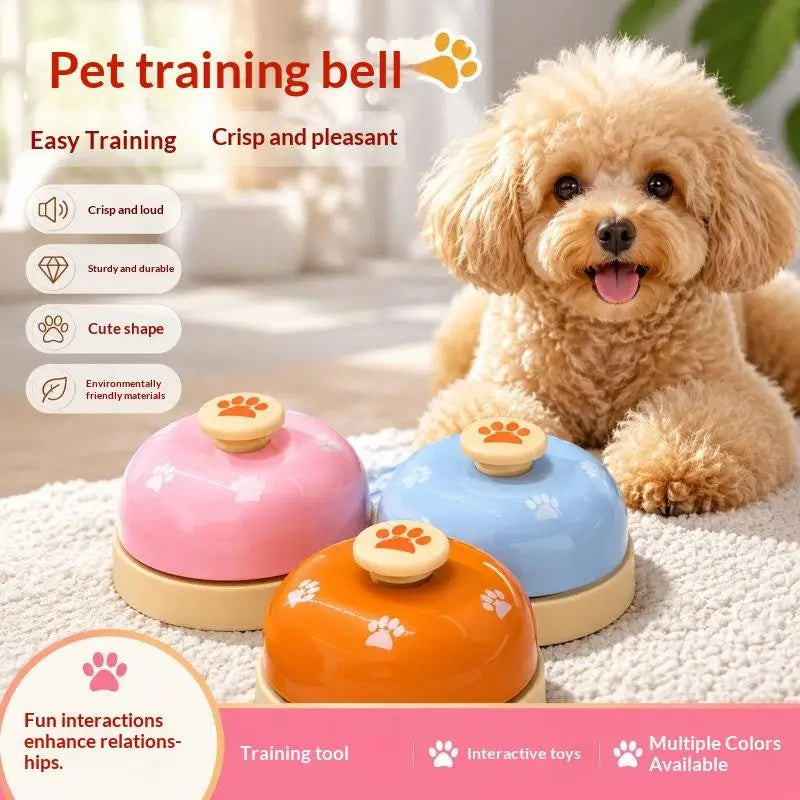 Campainha de Treinamento para Animais de Estimação com Padrão de Patinhas Adorável, Base Antiderrapante para Treinamento de Filhotes e Gatinhos, Alerta de Alimentação, Suprimentos para Animais de Estimação