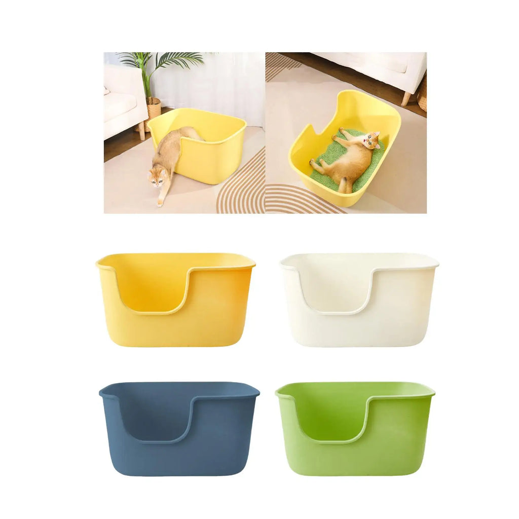 Bandejas de areia para animais de estimação com lados altos, suprimentos para animais de estimação, panela grande à prova de respingos, vaso sanitário para animais pequenos, gatinho, hamsters, gatinho, coelho