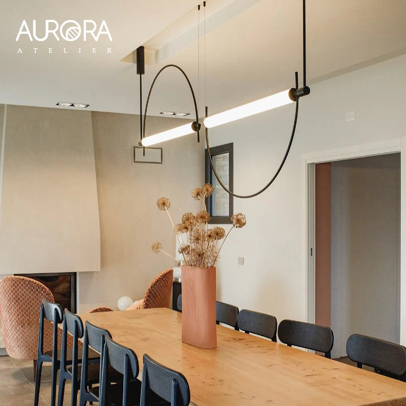 Sala de estar minimalista luz pingente moderno designer arte lâmpada led quarto estudo sala jantar balcão barra minimalista luz interior