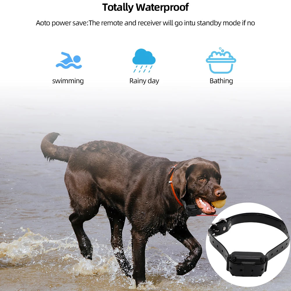 Coleira de Treinamento para Cães PUPOPAN 800m à Prova d'Água Recarregável com Controle Remoto e Display LCD para Todos os Tamanhos com Choque, Vibração e Som