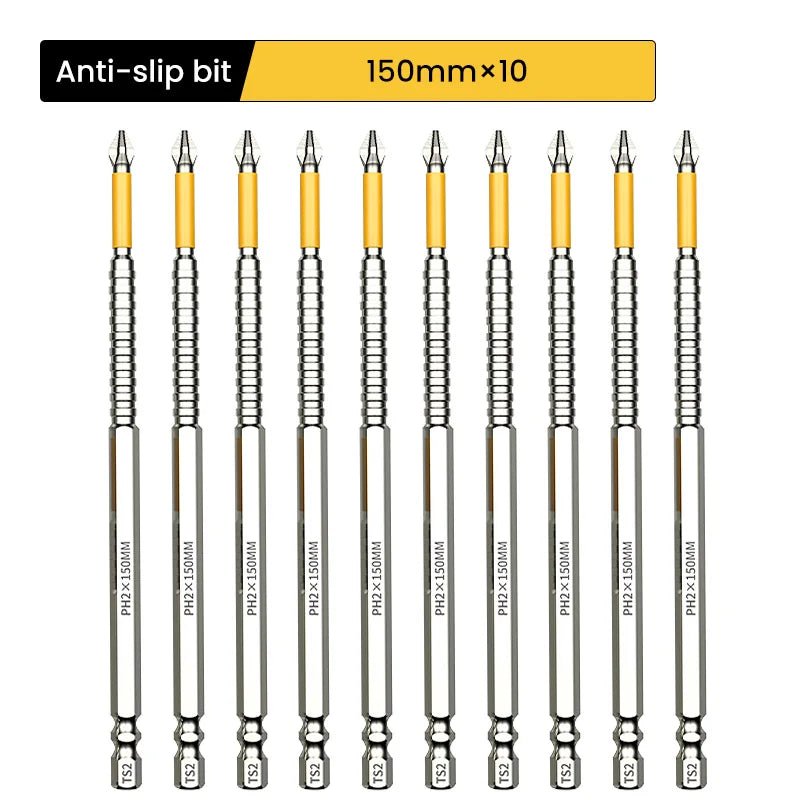 Brocas Longas de Aço Liga Antiderrapantes PH2, Ponta Magnética para Chave de Fenda, Broca de Impacto para Madeira 25/50/65/70/90/150mm - Kasa & Pet