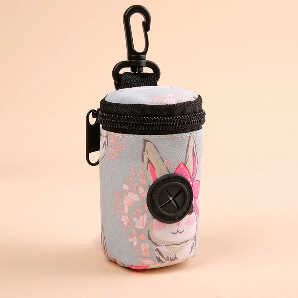 Hangable cão cocô saco dispensador zíper cães andando acessório saco de resíduos titular portátil bonito sacos de lixo organizador suprimentos para animais de estimação