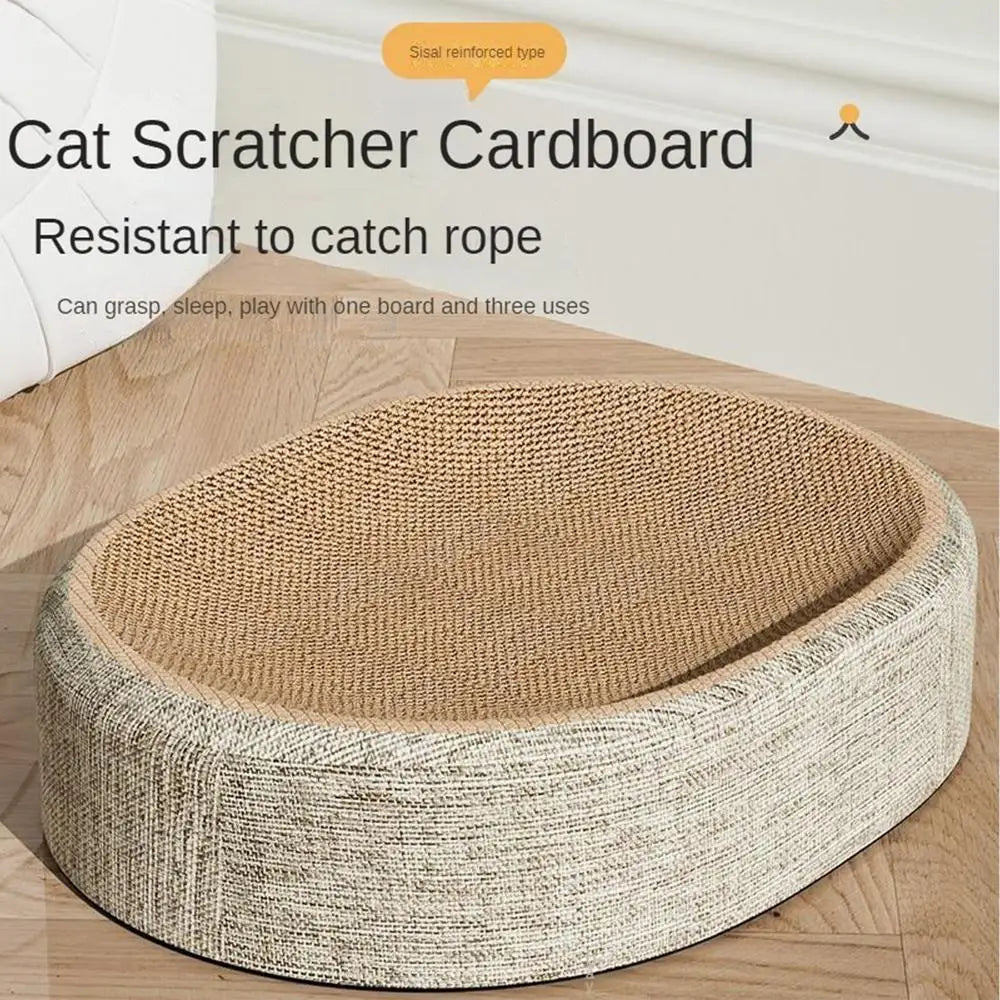 2 em 1 gato arranhando placa proteger móveis moagem garra brinquedos oval sisal tecelagem resistente ao desgaste ninho de gato acessórios para gatos