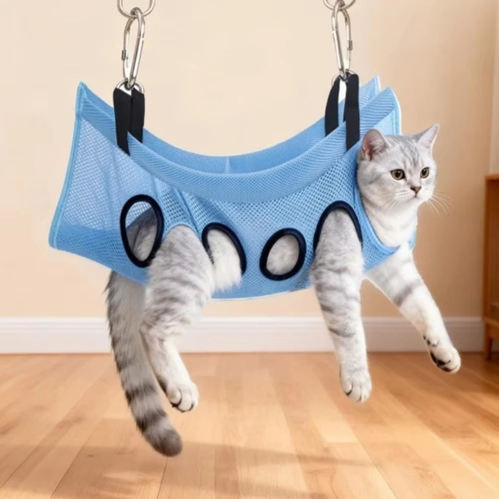 Suporte Portátil Ajustável para Banho e Tosa de Pets - Rede de Contenção Dobrável para Cães e Gatos