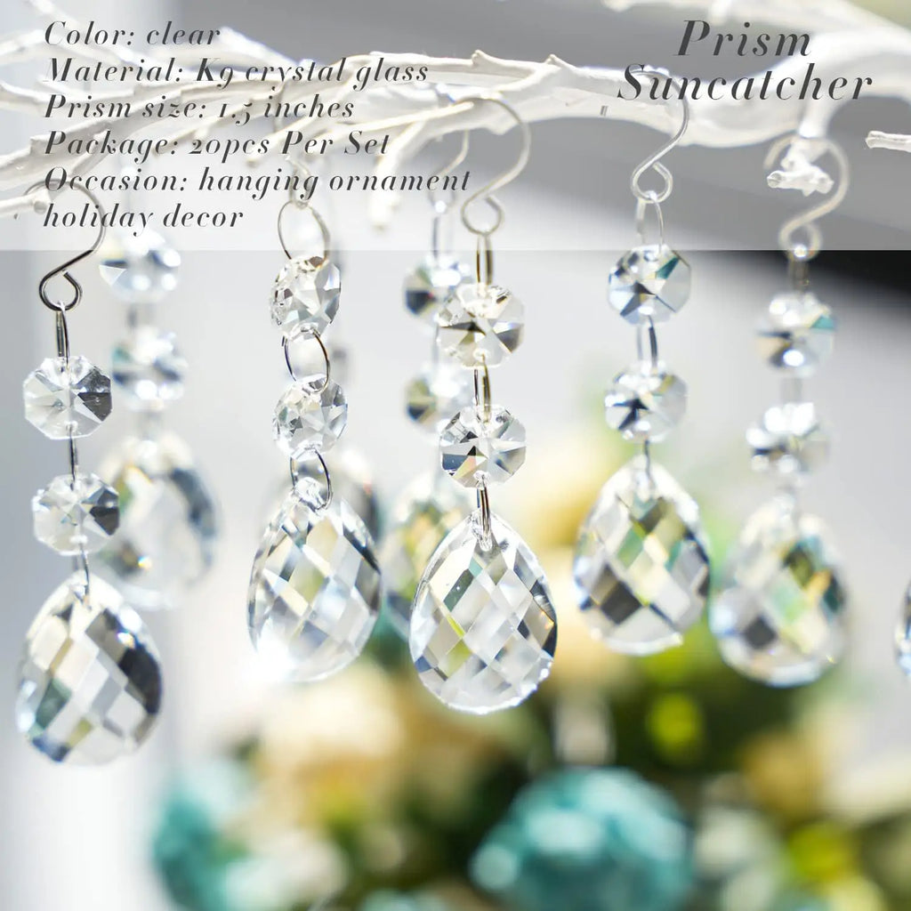 Decorações para árvore de natal, 30 peças, pingentes de cristal acrílico transparente para natal, ano novo, decoração de casamento, acessórios diy