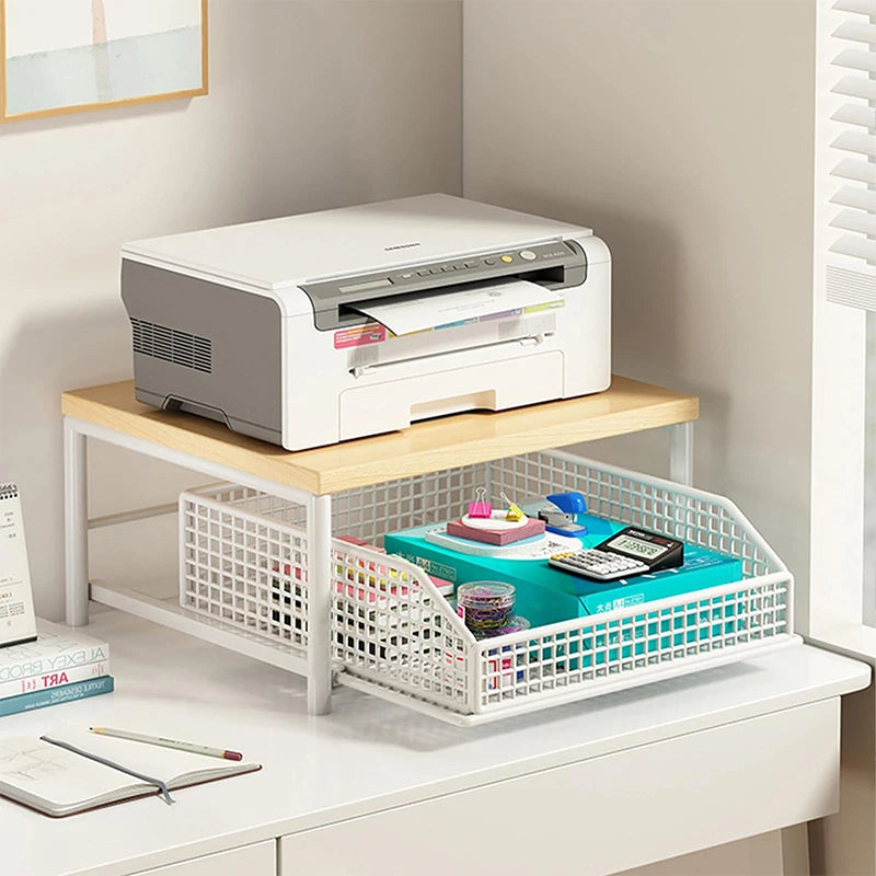 Organizador de Bancada de Cozinha – Prateleira Multiuso para Micro-ondas, Temperos, Máquina de Café e Impressora