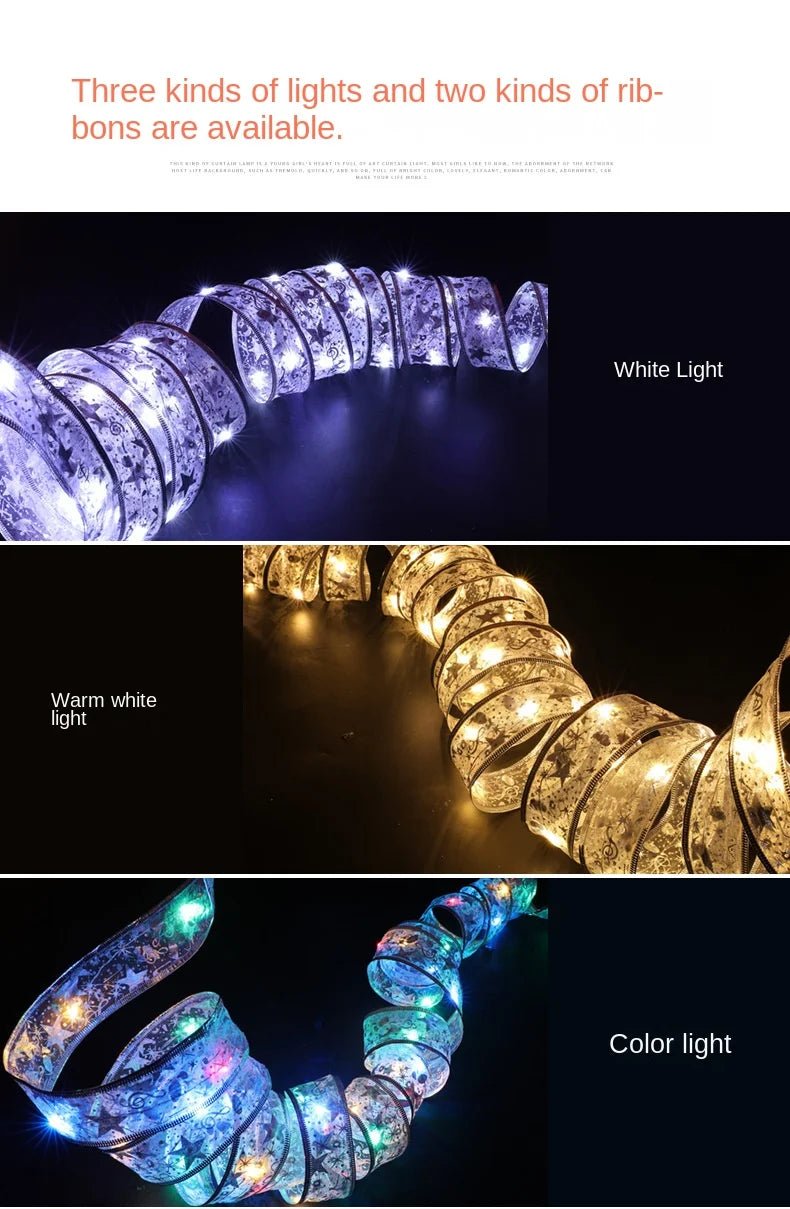 Decoração de natal fita luzes de fadas ornamento da árvore de natal luzes da corda de natal navida natal decoração de ano novo 2025