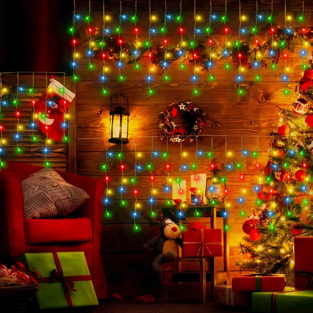 Luzes de Natal Solares em Forma de Gelo 98/162LED com 8 Modos de Iluminação para Jardim, Pátio, Casamento, Festa, Gazebo, Decoração de Natal IP65
