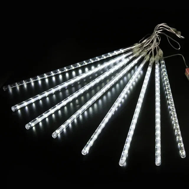 Chuveiro de meteoros de natal led luzes da corda iluminação do feriado interior/exterior decoração jardim festa decorações chuva gota caindo novo