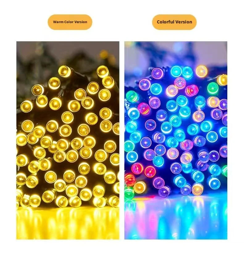 Luzes de Cordão Solares LED 300LED 8 Modos à Prova d'Água Luzes de Fada Alimentadas por Energia Solar para Decoração de Natal ao Ar Livre Lâmpada Estrelada