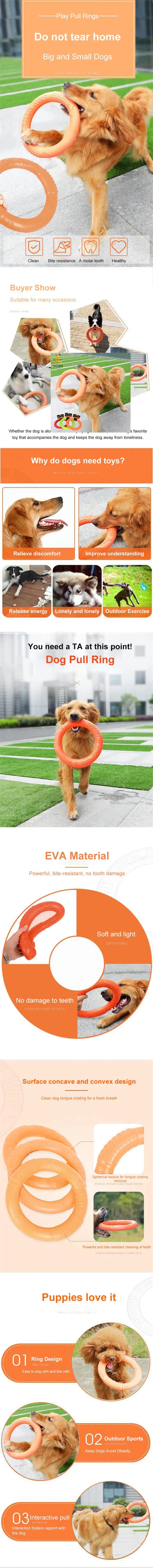 Laranja voando disco formação anel extrator, brinquedos interativos pet, extrator do cão, resistente, eva, 1pc