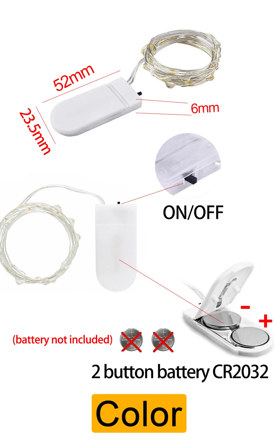 Outdoor LED Fairy Light String para o Natal, fio de cobre impermeável, decoração da guirlanda, casamento