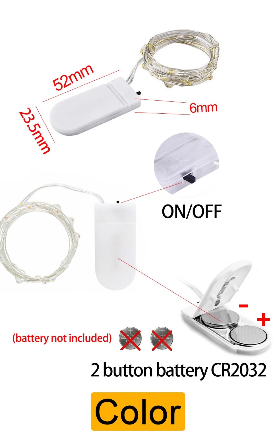 Outdoor LED Fairy Light String para o Natal, fio de cobre impermeável, decoração da guirlanda, casamento