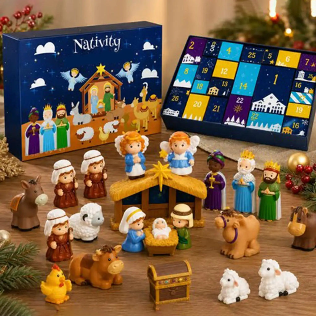 Calendário de Contagem Regressiva de Natal 25 Dias 2026 Presépio de Advento Contagem Regressiva de Feriados para Crianças e Adultos Lembrancinhas de Festa de Inverno para Casa